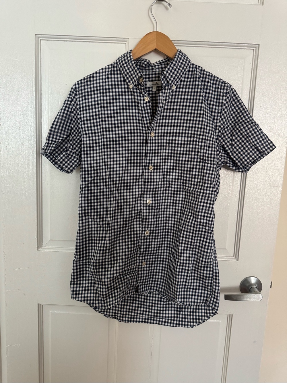 Steve Alan | Button-Down Short Sleeve Gingham Shirt - Navy/White